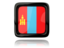 Mongolia. Square icon with reflection. Download icon.