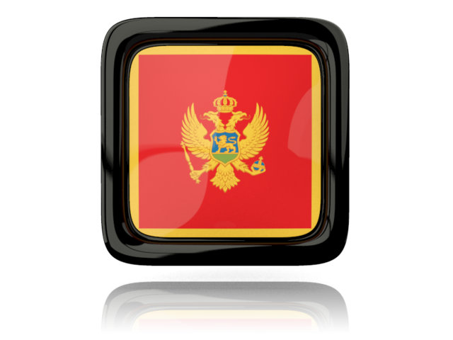 Square icon with reflection. Download flag icon of Montenegro at PNG format