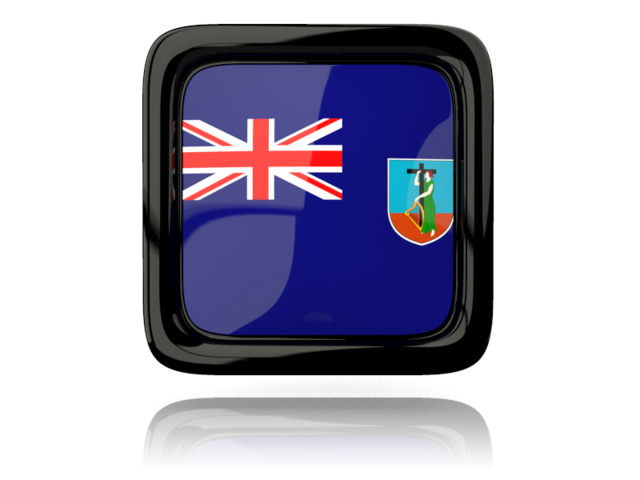 Square icon with reflection. Download flag icon of Montserrat at PNG format