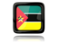 Mozambique. Square icon with reflection. Download icon.