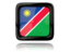 Namibia. Square icon with reflection. Download icon.