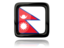 Nepal. Square icon with reflection. Download icon.