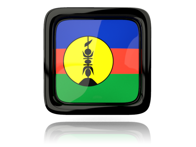 Square icon with reflection. Download flag icon of New Caledonia at PNG format
