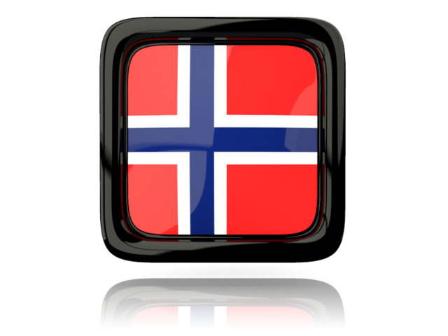 Square icon with reflection. Download flag icon of Norway at PNG format