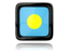 Palau. Square icon with reflection. Download icon.