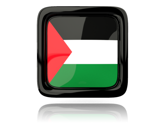 Square icon with reflection. Download flag icon of Palestinian territories at PNG format