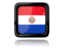 Paraguay. Square icon with reflection. Download icon.