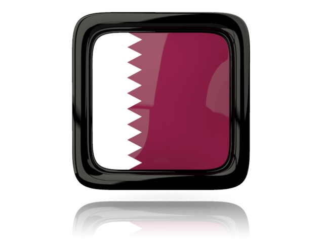 Square icon with reflection. Download flag icon of Qatar at PNG format