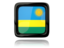 Rwanda. Square icon with reflection. Download icon.