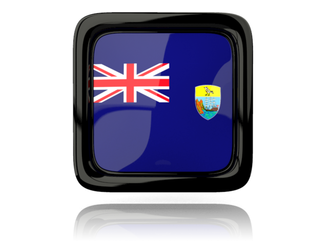 Square icon with reflection. Download flag icon of Saint Helena at PNG format