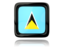 Saint Lucia. Square icon with reflection. Download icon.