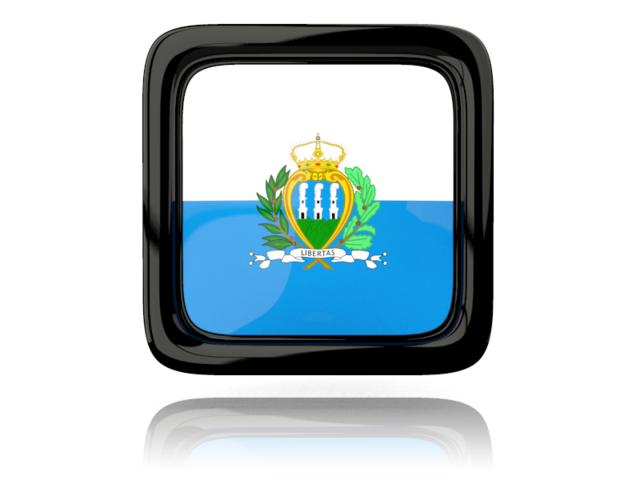 Square icon with reflection. Download flag icon of San Marino at PNG format