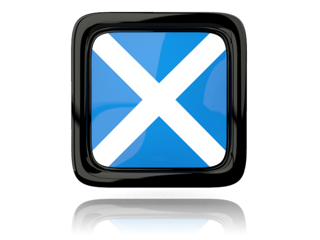 Квадратная иконка с отражением. Скачать флаг. Шотландия