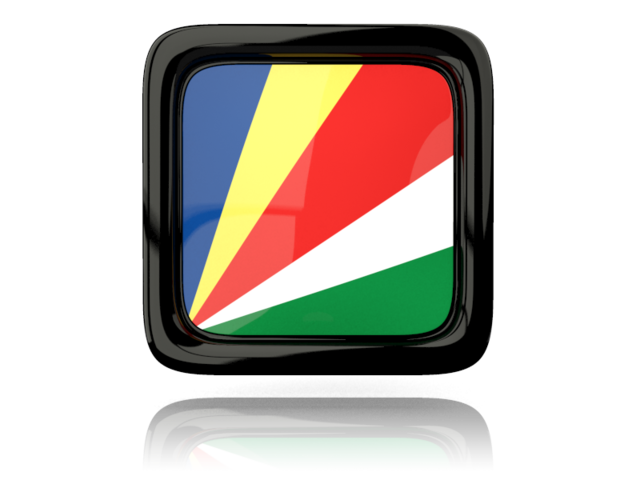Square icon with reflection. Download flag icon of Seychelles at PNG format