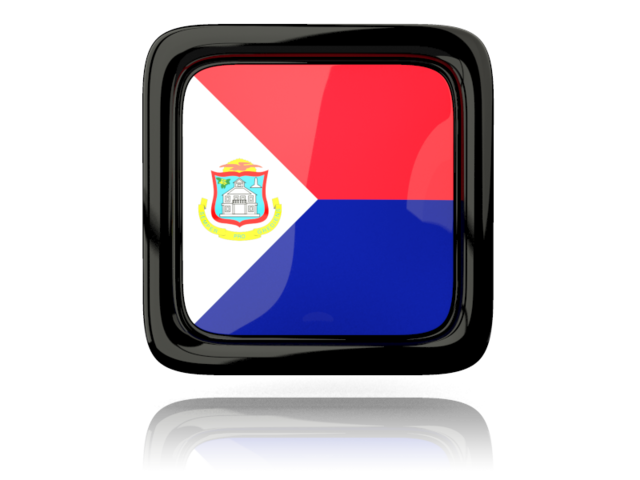Square icon with reflection. Download flag icon of Sint Maarten at PNG format