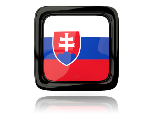 Square icon with reflection. Download flag icon of Slovakia at PNG format
