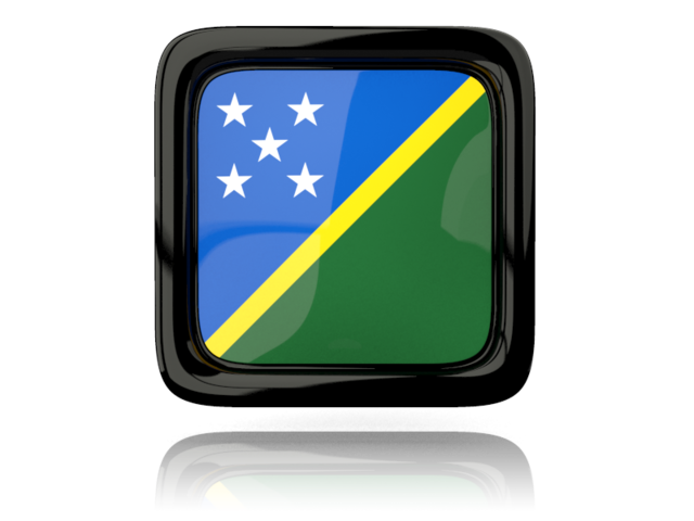 Square icon with reflection. Download flag icon of Solomon Islands at PNG format