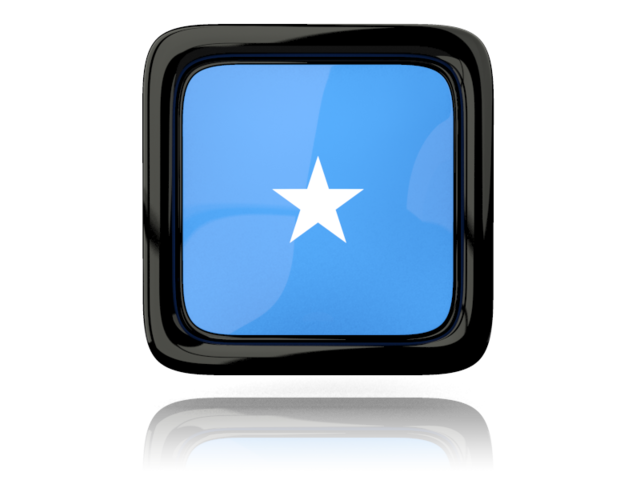 Square icon with reflection. Download flag icon of Somalia at PNG format