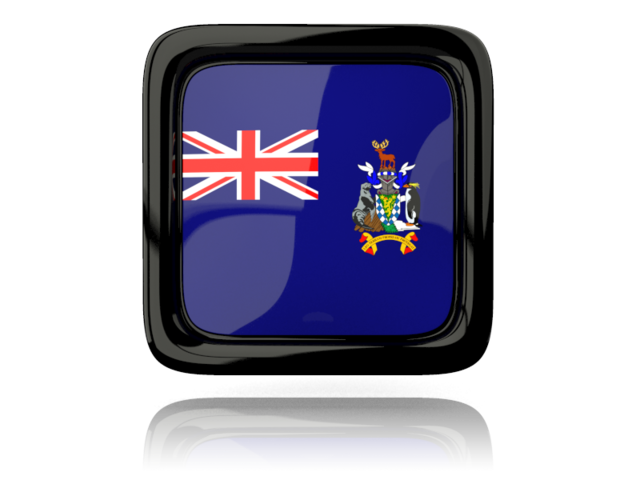 Square icon with reflection. Download flag icon of South Georgia and the South Sandwich Islands at PNG format
