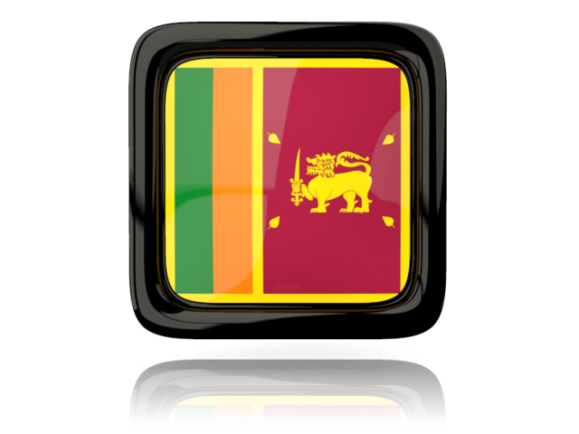 Square icon with reflection. Download flag icon of Sri Lanka at PNG format