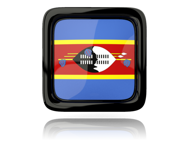 Square icon with reflection. Download flag icon of Swaziland at PNG format