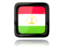Tajikistan. Square icon with reflection. Download icon.
