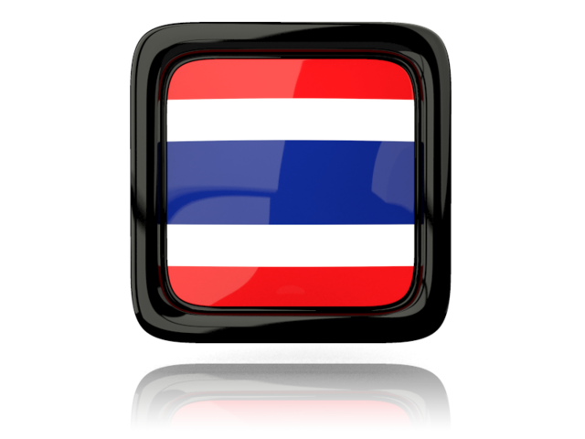 Square icon with reflection. Download flag icon of Thailand at PNG format