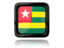 Togo. Square icon with reflection. Download icon.