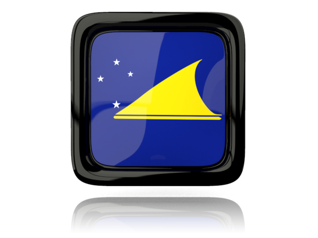 Square icon with reflection. Download flag icon of Tokelau at PNG format