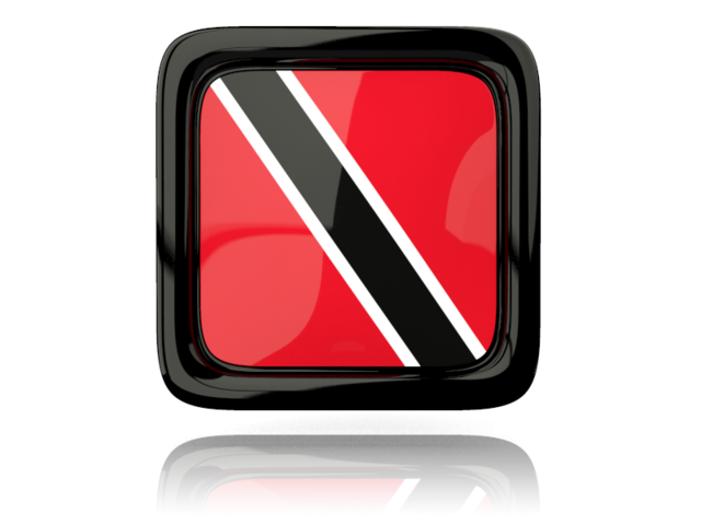 Square icon with reflection. Download flag icon of Trinidad and Tobago at PNG format