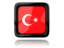 Turkey. Square icon with reflection. Download icon.