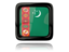 Turkmenistan. Square icon with reflection. Download icon.