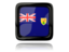 Turks and Caicos Islands. Square icon with reflection. Download icon.