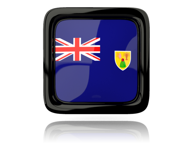 Square icon with reflection. Download flag icon of Turks and Caicos Islands at PNG format
