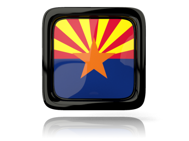 Square icon with reflection. Download flag icon of Arizona