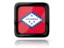 Flag of state of Arkansas. Square icon with reflection. Download icon