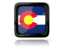 Flag of state of Colorado. Square icon with reflection. Download icon