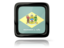 Flag of state of Delaware. Square icon with reflection. Download icon