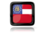 Flag of state of Georgia. Square icon with reflection. Download icon