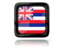 Flag of state of Hawaii. Square icon with reflection. Download icon