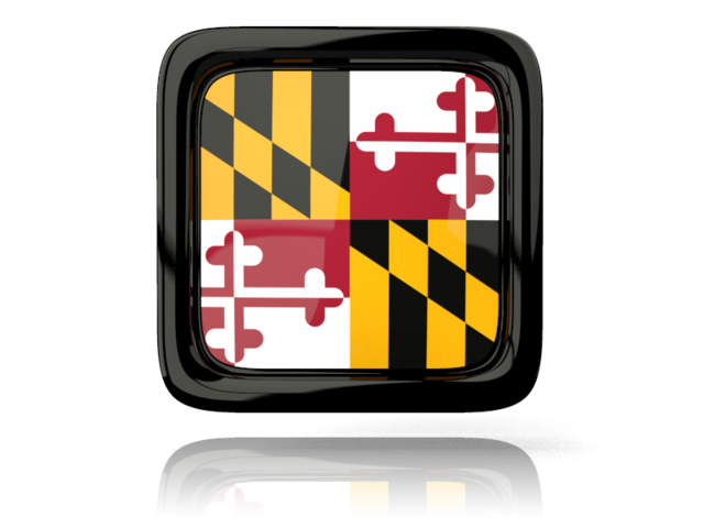 Square icon with reflection. Download flag icon of Maryland