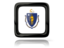 Flag of state of Massachusetts. Square icon with reflection. Download icon