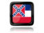 Flag of state of Mississippi. Square icon with reflection. Download icon