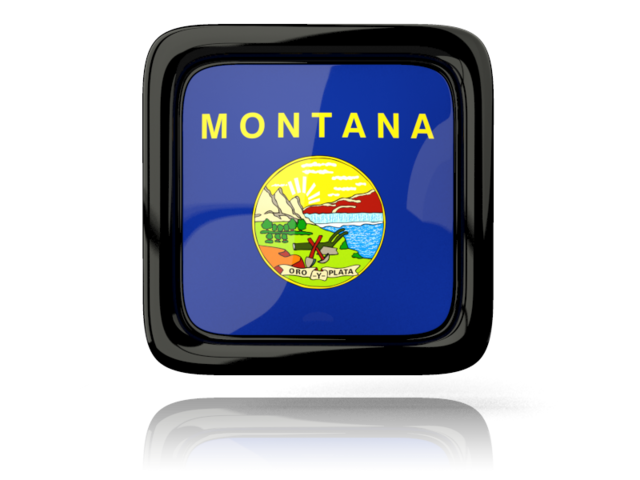 Square icon with reflection. Download flag icon of Montana