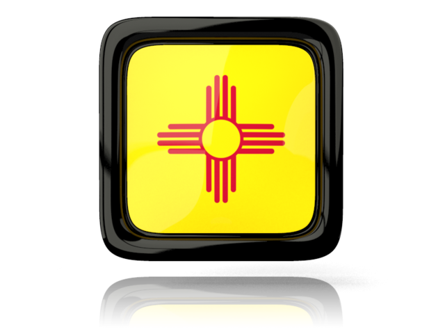 Square icon with reflection. Download flag icon of New Mexico