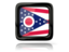 Flag of state of Ohio. Square icon with reflection. Download icon