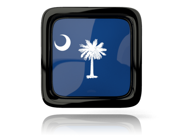 Square Icon With Reflection Illustration Of Flag Of South Carolina