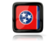 Flag of state of Tennessee. Square icon with reflection. Download icon