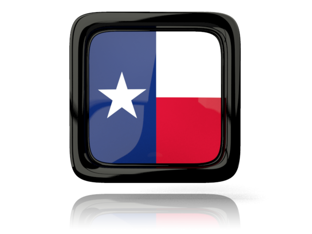 Square icon with reflection. Download flag icon of Texas