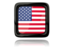 United States of America. Square icon with reflection. Download icon.
